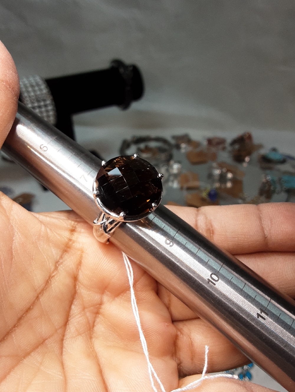 925 genuine smoky quartz  ring. - Picture 5 of 5